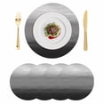 thumbnail image 1 of Black Grey Ombre Round 15 Inch Placemats Set of 4, Modern Abstract Art Texture HeatResistant Non Slip Place Mats for Dining Table, Wipeable Braided Kitchen Table Mats for Housewarming, 1 of 9