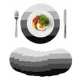 thumbnail image 1 of Black Grey Ombre Round 15 Inch Placemats Set of 8, Modern Abstract Art Farmhouse Striped HeatResistant Non Slip Place Mats for Dining Table, Wipeable Braided Kitchen Table Mats for Housewarming, 1 of 9