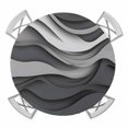 thumbnail image 1 of Black Grey Ombre Round Fitted Tablecloth with Elastic Edge, Waterproof Table Cloth Table Cover for 55"-60" Tables, Abstract Grey Wave Texture Gradient Tablecloths for Dining Picnic Indoor Outdoor, 1 of 9