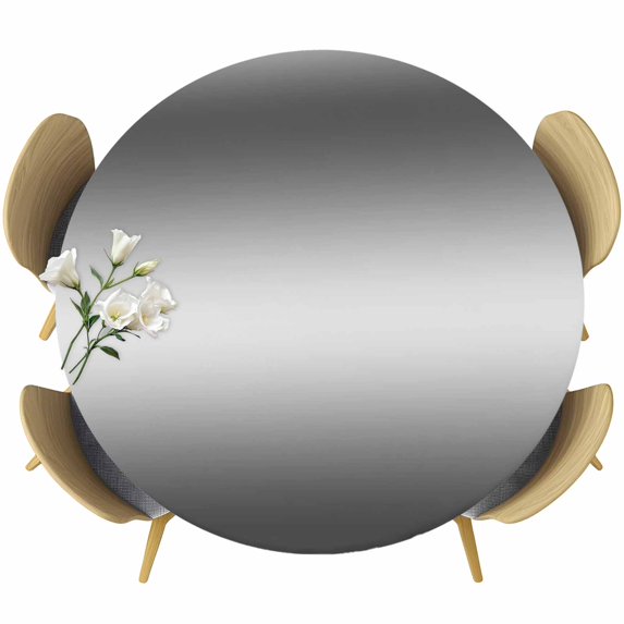 Black Grey Ombre Round Tablecloth 55-60 Inch Round Fitted Table Cloth with Elastic Edge, Contemporary Abstract Gradient Waterproof Table Cover Protector for Outdoor Picnic Party Dining