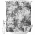 thumbnail image 1 of Black Grey Ombre Shower Curtain Set - 72" x 78" Washable Bathtub Curtain with 12 Hooks, Gradient Abstract Art Vintage Waterproof Fabric Stall Shower Curtains for Bathroom/Bathtub Décor, 1 of 6