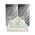 thumbnail image 1 of Black Grey Ombre Swag Valances for Windows, Modern Geometric Abstract Aesthetic Cream Rod Pocket Sheer Valances for Windows, Swag Toppers Light Filtering for Kitchen Living Room 2 Panels 28''x36'', 1 of 6