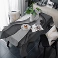 thumbnail image 1 of Black Grey Ombre Table Cloth Waterproof Tablecloths, Abstract Grey Wave Texture Gradient Tablecloth Dining Table Cover for Kitchen Party Tabletop Outdoor, Rectangle Tablecloth 54x108 Inch, 1 of 9