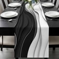 thumbnail image 1 of Black Grey Ombre Table Runner 90 Inches Long, Abstract Modern Geometric Moire Art Kitchen Coffee Dining Table Decoration for Home Party Birthday Wedding Home Decor 13x90 Inches, 1 of 8