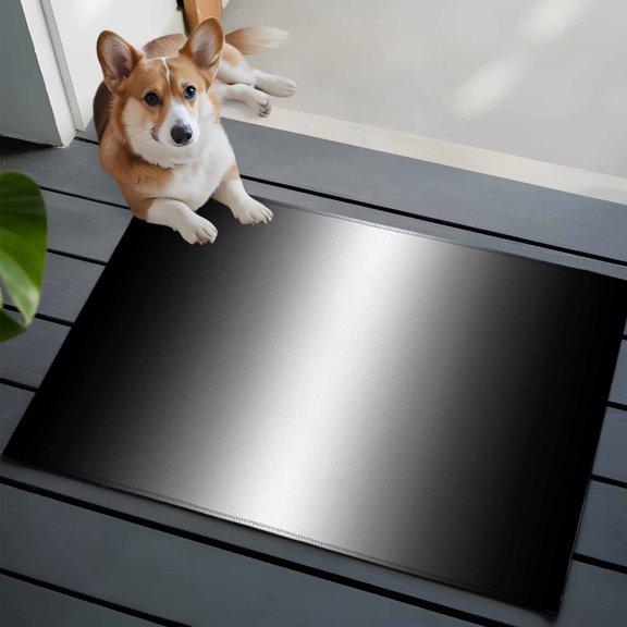 Black Grey Ombre Washable Entry Rug 2x3 Modern Abstract Gradient Minimalist Low Pile Indoor Door Mat with Rubber Backing Thin Area Rug for for Entrance, Bedroom, Kitchen, Laundry, Bathroom