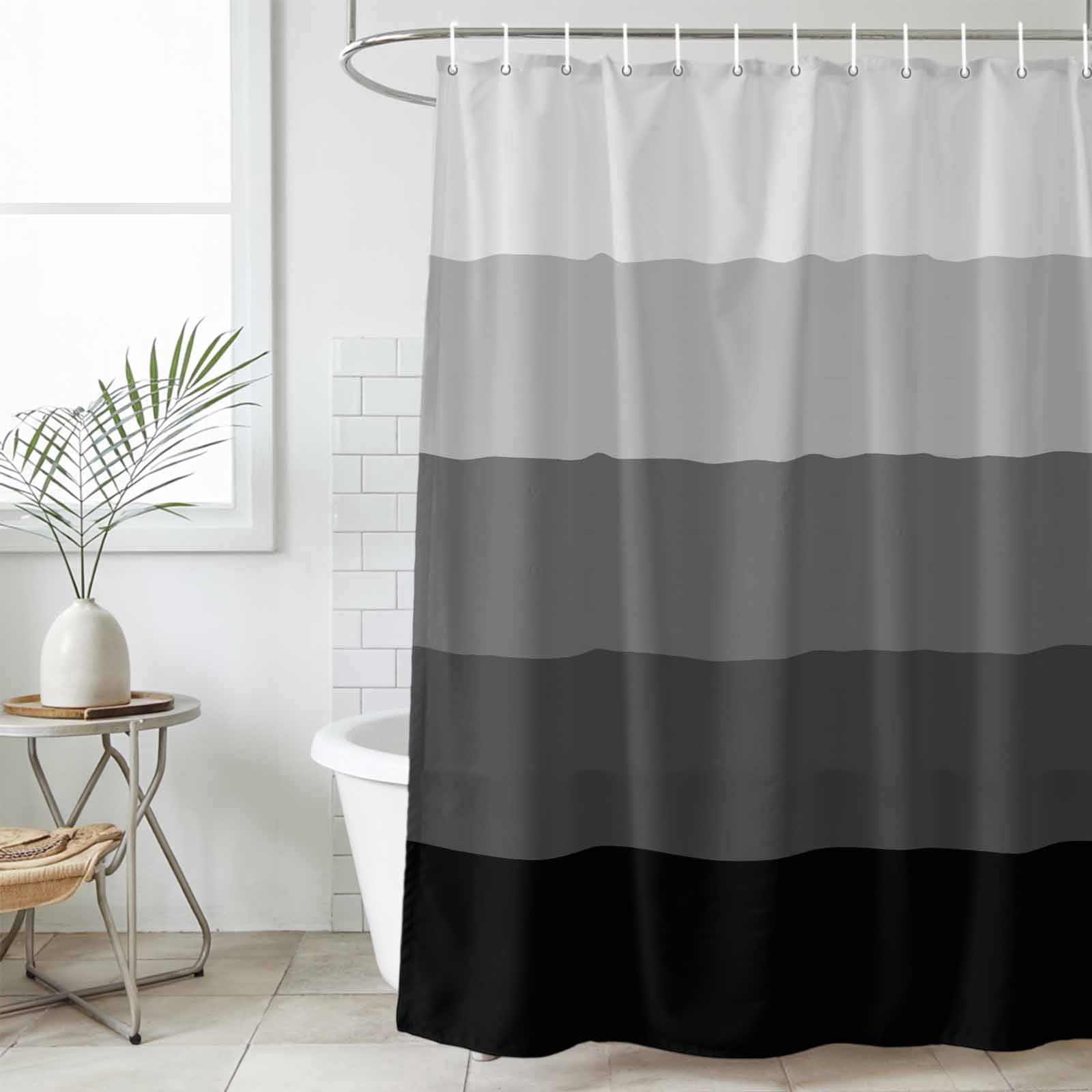 Black And Gray Shower Curtainnull