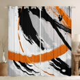 thumbnail image 1 of Black Grey Orange Curtains & Drapes Brush Strokes Oil Painting Curtains, Gradient Abstract Vintage 30%-50% Blackout Curtains Ombre Graffiti Living Room Curtains, Contemporary Modern Window Curtains, 1 of 5