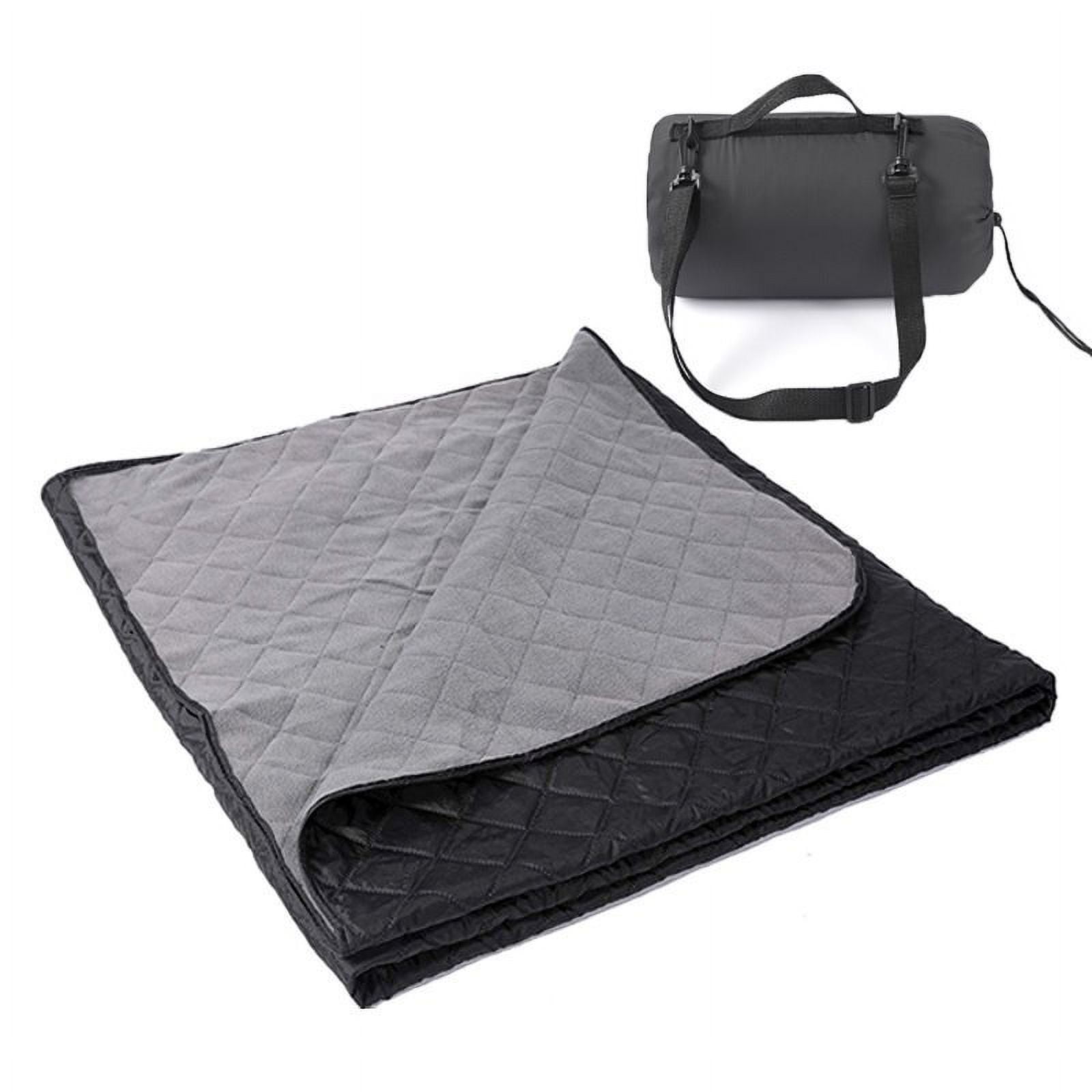 Black & Grey Picnic Blanket Waterproof Foldable Outdoor Beach Blankets