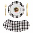 thumbnail image 1 of Black Grey Plaid Round 15 Inch Placemats Set of 8, Modern Abstract Ombre Gingham Checkered HeatResistant Non Slip Place Mats for Dining Table, Wipeable Braided Kitchen Table Mats for Housewarming, 1 of 9