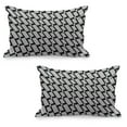 thumbnail image 1 of Black and Grey Quilted Pillowcover Set of 2, Monotone Diagonal Rectangle Geometric Shapes Pattern on Black Background, Standard Queen Size Pillow Cover Bedroom, 36" x 20", Black and Grey, by Ambesonne, 1 of 1