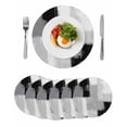 thumbnail image 1 of Black Grey Round 15 Inch Placemats Set of 6, Abstract Geometric Color Block Oil Painting HeatResistant Non Slip Place Mats for Dining Table, Wipeable Braided Kitchen Table Mats for Housewarming, 1 of 9