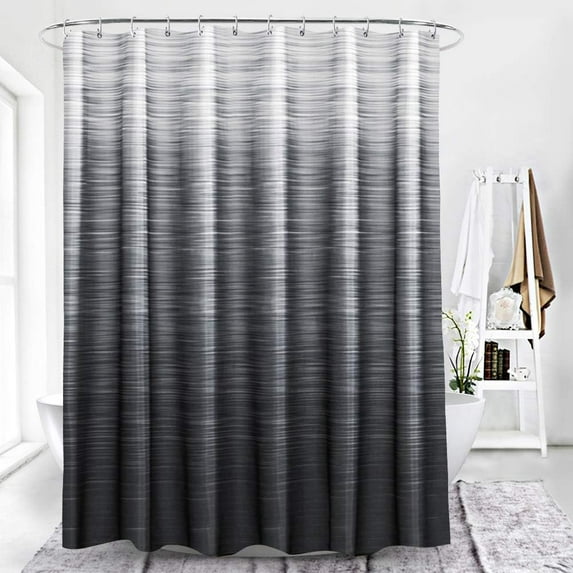 Black Grey Shower Curtain for Bathroom Modern Ombre Decor Bath Curtains Set with 12 Hooks Minimalist Natural Art Waterproof Shower Curtain Fit for Home Hotel Premium Life 36x72 inch