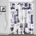 thumbnail image 1 of Black and Grey Shower Curtain Set with 12 Metal Hooks, Black Geometric Shower Curtain Modern Black White Silver Shower Curtains for Mens Bathroom, Decorative Bath Curtain, Water Repellent 72x72, 1 of 6