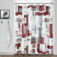 thumbnail image 1 of Black and Grey Shower Curtain Set with 12 Metal Hooks, Black Geometric Shower Curtain Modern Black White Silver Shower Curtains for Mens Bathroom, Decorative Bath Curtain, Water Repellent 72x72, 1 of 6