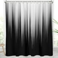 thumbnail image 1 of Black and Grey Shower Curtain White Gray Silver Ombre Art Aesthetic Gothic Men Extra Long XL Large Fabric Home Bathroom Decor Bathtub Set with 12 Hooks, 72x84, Modern, 1 of 6