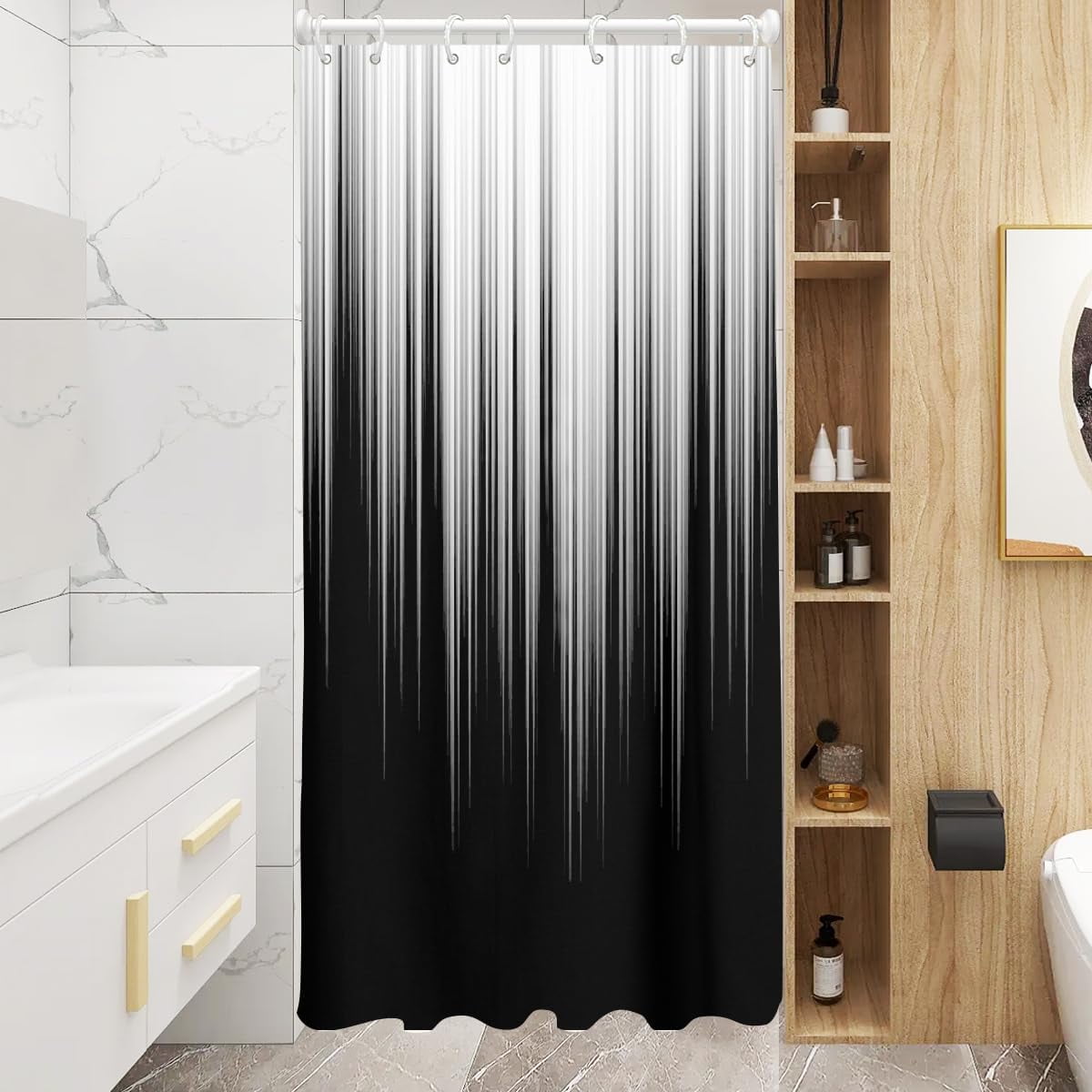 Black And Gray Shower Curtain
