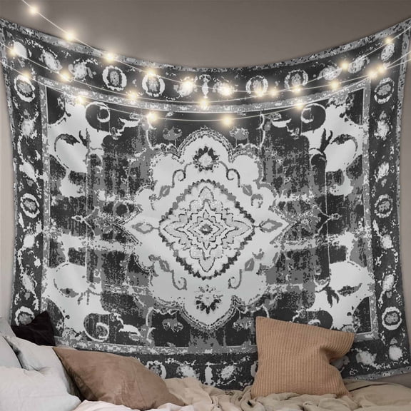 Black Grey Small Tapestry for Bedroom Wall Hanging Tapestry,Boho Vintage Print Distressed Brick Patterns Ceiling Backdrop Tapestries Poster Blanket Wall Decor for Teens Room Living Room 23" x 28"