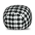 thumbnail image 1 of Black and Grey Storage Toy Bag Chair, Grid of Pinwheel Style Shapes and Circles Abstract Geometric Pattern, Stuffed Animal Organizer Washable Bag, Small Size, Black Grey White, by Ambesonne, 1 of 3