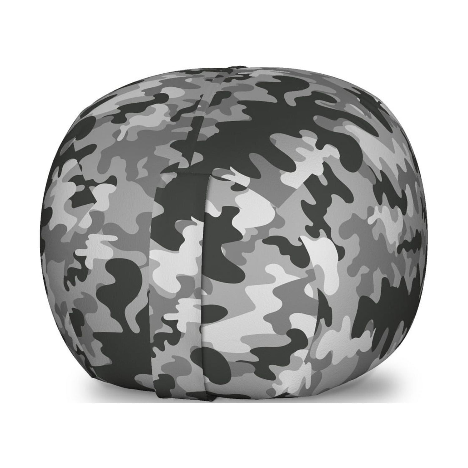 Black and Grey Storage Toy Bag Chair, Stain Like Camouflage Pattern in