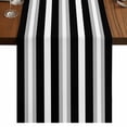 thumbnail image 1 of Black Grey Stripe 108 Inch Table Runner, Minimalist Farmhouse Striped Farmhouse Dresser Scarf Cotton & Linen Tablerunner for Dining/Kitchen Island/Holiday Party Décor 13" x 108", 1 of 9