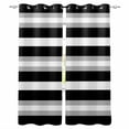 thumbnail image 1 of Black Grey Stripe Blackout Curtains 63 Inches Long for Bedroom, Minimalist Farmhouse Striped Thermal Insulated Room Darkening Black Out Window Curtain Panels Grommet Drapes for Living Room, 1 of 8