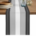 thumbnail image 1 of Black Grey Stripe Table Runner, Modern Art Horizontal Striped Washable Cotton Linen Table Runners 72 Inches Long, Dresser Scarf Runner for Dining Tables/TV Stands/Coffee/Cabinets 18''x72'', 1 of 9