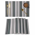 thumbnail image 1 of Black Grey Striped Placemats Set of 6 Farmhouse Modern Stripes Art Place Mats Indoor Wipeable Table Mats Washable Cloth Dining Table Placemats for Kitchen Holiday Party Home Decor 13x19 Inch, 1 of 9