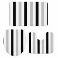 thumbnail image 1 of Black Grey Stripes Bath Mat 3 Piece Bathroom Rug Set, White Striped Vertical Modern Geometric Non Slip Bath Rug Contour Mat and Toilet Lid Cover, Absorbent Shower Mats Soft Bath Rugs and Mats Sets, 1 of 8