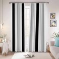 thumbnail image 1 of Black Grey Stripes Blackout Curtains for Bedroom/Living Room, Pinch Pleated Black Out Curtains, White Striped Vertical Modern Geometric Room Darkening Window Drapes with Hooks 2 Panels, 59"x70", 1 of 8
