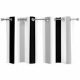 thumbnail image 1 of Black Grey Stripes Kitchen Curtains Small Short 39 Inch Length, White Striped Vertical Modern Geometric Bedroom Living Room Curtains, Light Filtering Cafe Curtain Drapes 2 Panels Set 55''x39'', 1 of 9