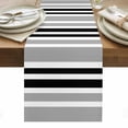thumbnail image 1 of Black Grey Stripes Table Runner - 60 Inch Long, Kitchen Dining Table Runner Dresser Scarves, Simple Striped Lines Minimalist Modern Farmhouse Decor for Coffee Tables Wedding Party Banquet, 1 of 8