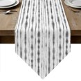 thumbnail image 1 of Black Grey Stripes Table Runner Linen Burlap Table Runner 120 Inches Long Farmhouse Striped Modern Abstract Art Dresser Scarves for Kitchen Island Coffee Dining Room Party Holiday Decoration 13"x120", 1 of 8