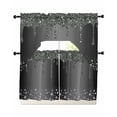 thumbnail image 1 of Black Grey Swag Kitchen Curtains Sets for Windows 24 Inch Length, Modern Abstract Diamond Luxury Gradient Short Window Curtain Panels Swags Valances and Tiers 3 Piece Set for Cafe/Dining Room, 1 of 5
