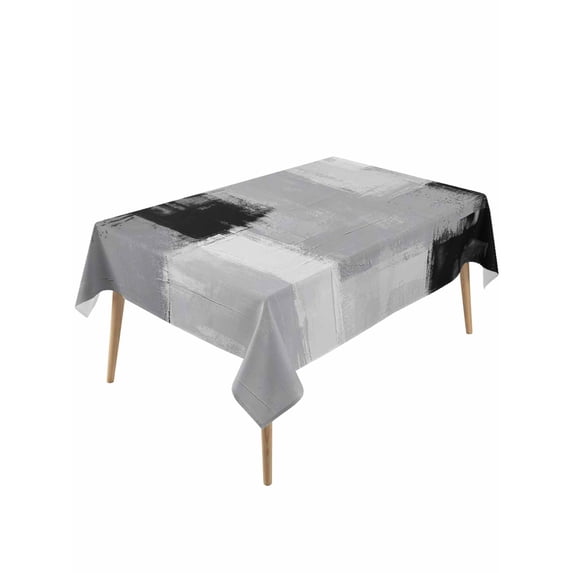 Black Grey Table Cloth, Waterproof Tablecloth for Rectangle Tables ...