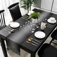 thumbnail image 1 of Black Grey Table Runner 120 Inches Long, Modern Abstract Diamond Luxury Gradient Kitchen Dining Burlap Linen Tablerunner for Small/Round/Square/Wedding/Coffee/Dining Table Party Home Décor 13 x 120, 1 of 8