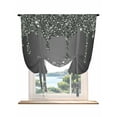 thumbnail image 1 of Black Grey Tie Up Curtains for Windows 45 Inch Length Balloon Curtains Kitchen Adjustable Balloon Window Shade Modern Abstract Diamond Luxury Gradient Tie Up Valance Bathroom Curtain Window 34"x45", 1 of 6