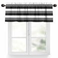 thumbnail image 1 of Black Grey Valances for Windows, 54 x 18in, and White Striped Geometric Rod Pocket Kitchen Valance Curtain Light Filtering Window Treatments for Living Room Bedroom, 1 Panel, 1 of 7