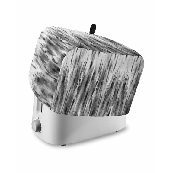 Black Grey Vintage Toaster Cover 4 Slice, Large Kitchen Appliance Covers, Retro Abstract Art Toaster Oven Cover with Loop, Bread Machine Cover Polyester Dust Cover Protection