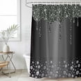 thumbnail image 1 of Black Grey Waterproof Fabric Shower Curtain,Modern Abstract Diamond Luxury Gradient Waterproof Fabric Shower Curtain for Bathroom Curtains Bathtubs Hotel Shower Curtains with 12 Hooks Small 36x72in, 1 of 8