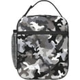thumbnail image 1 of Black Grey White Camo print Lunch Bag Insulated Lunch Box for Women Reusable Lunch Box Cooler Tote Bag for Work Picnic Travel, 1 of 6
