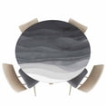 thumbnail image 1 of Black Grey White Gradient Stripes Fitted Round Tablecloths Elastic Edged Table Covers 36"-44",Modern Ocean Water Wave Waterproof Dining Room Kitchen Table Cloth for Holiday Party Tables Decor, 1 of 8
