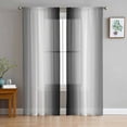thumbnail image 1 of Black Grey White Sheer Curtains 108 Inch Length 2 Panels Set for Living Room/Bedroom, Farmhouse Ombre Color Modern Simple Curtain Sheers Drapes Rod Pocket Curtains Window Treatment Set 52''x108''x2, 1 of 7