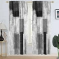 thumbnail image 1 of Black Grey and White Window Curtain Gray Abstract Geometric Silver Art Aesthetic Minimalist Teen Boys Living Room Bedroom Window Drapes Treatment Fabric 1 Pair Home Decor, 52" W x 84" L, Modern, 1 of 6