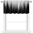 thumbnail image 1 of Black and Grey Window Curtains for Kitchen Small Silver White Ombre Mens Gothic Art Two Tone Gradient Abstract Trendy Living Room Bedroom Window Drape Treatment Valance, 52" W x 18" L, Modern, 1 of 6
