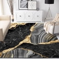 thumbnail image 1 of Black Grey Yellow Marble Texture Modern Abstract Aesthetic Area Rug 5x7ft Minimalist Art Decor Rug for Livingroom Bedroom Diningroom Indoor Kitchen Hallway Carpet, 1 of 7