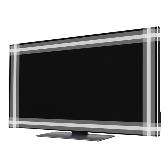 Black Grid TV Cover for 50 Inch Screen, Stretch Fabric Dustproof TV Display Protector, Retro Minimalist Lines Stripes White Elastic Slipcover Monitor Cover for Indoor Desktop Computer 43.6"x24.5"