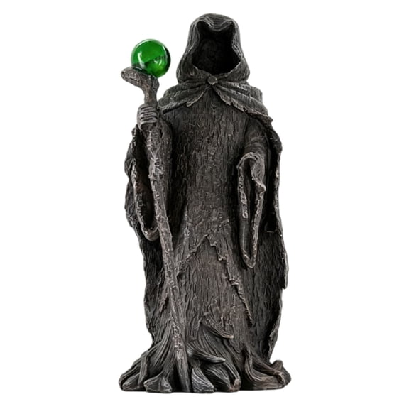 Black Grim Reaper Statue Halloween Figure Resin Gothic Death Ornament for Shelf Mantel Spooky Home Decor