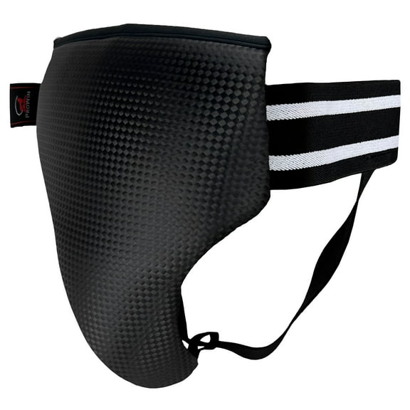 Black Groin Protector Martial Arts Outside Male Cup MMA Boxing Sports Sparring Gear (MD)