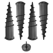 Ground Spike Anchor Kit, Set of 4. Black