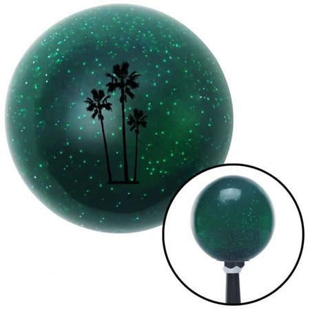 Black Group of Palms Green Metal Flake Shift Knob with M16 x 1.5 Insert Shifter Brody